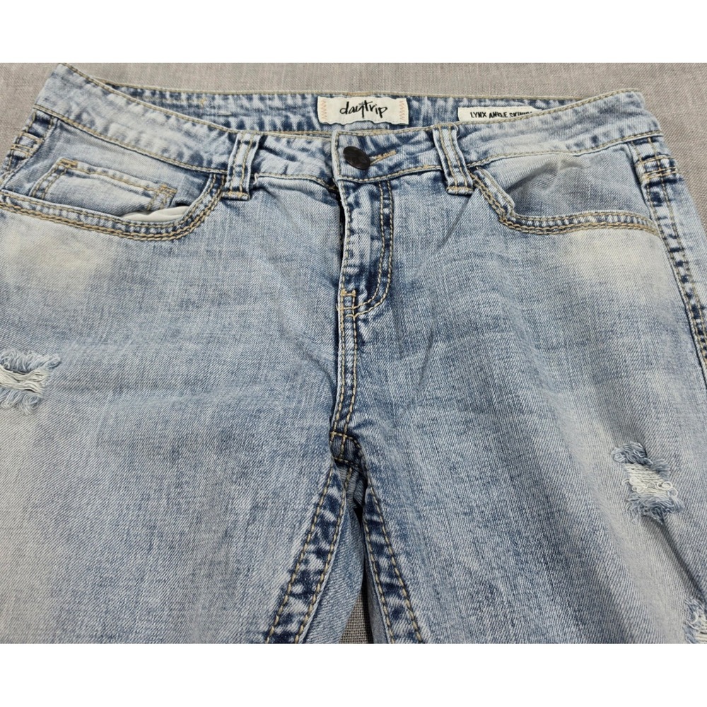 Daytrip Lynx Ankle Skinny Jeans Womens 30 Light‎ Blue Distressed Excellent Denim